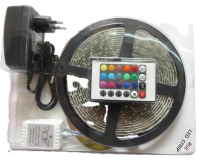 China LANDSCAPE 5050 RGB Light Strip Set LED Strip DC 12V/24V 5M 300LED With 24key Adapter Remote Control for sale