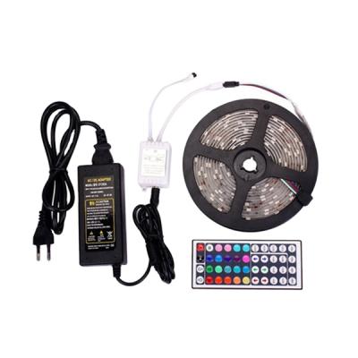 China LANDSCAPE 2835 RGB LED Strip Light DC 12V 300LED 5m Light Set with 24 Key Remote Controller 44 Adapter for sale