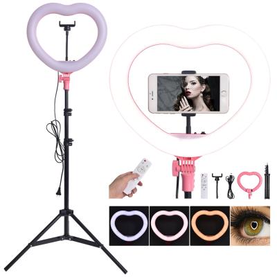 China FOSOTO FT-X258 Selfie Led Ring Light Heart Shaped Lamp With Light Stand FT-X258 for sale