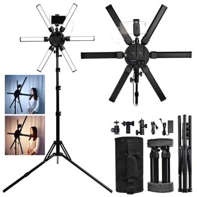 China Free Shipping Philippines FOSOTO FT-SL6S Photography Lighting Kit Studio 3200-5600K Dimmable with Stand for FT-SL6S Camera Superstar LED Photography Lamp for sale