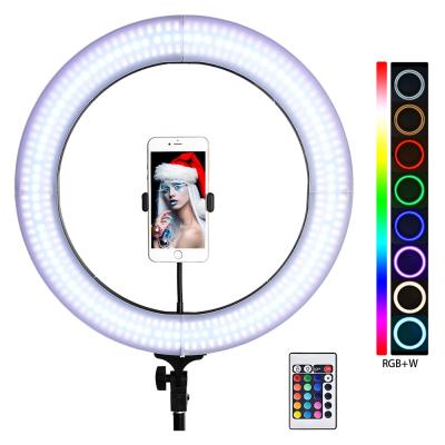 China Free Shipping Indonesia FOSOTO RL-18RGB New RGB Live Video Selfie Ring Light Full Color For Photo YouTube Video RL18 RGB for sale