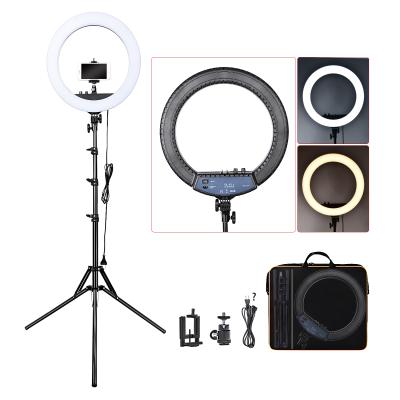 China Free Shipping FOSOTO RL-18II 512 LED 3200-5600K Dimmable Makeup Ring Light Lamp For Live Bicolor Current From Russia/RL-18II Makeup for sale