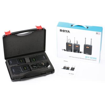 China PLL Synthesized Control Oscillator BOYA BY-WM8 Camera UHF Lavalier Wireless Microphone Transmitter + Receiver for sale