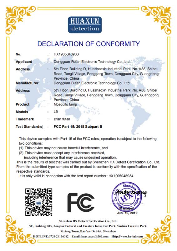 FCC - Dongguan Fufan Electronic Technology Co., Ltd.