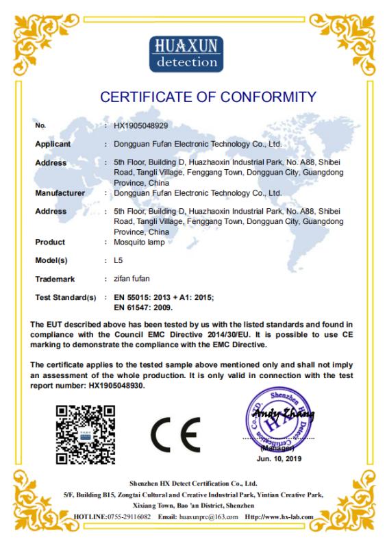 CE - Dongguan Fufan Electronic Technology Co., Ltd.