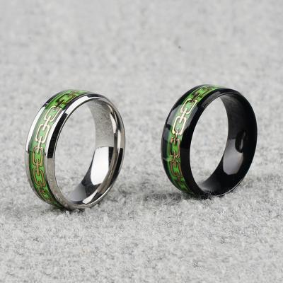 China Hot Selling Wholesale FASHIONABLE Ring Jewelry Green Titanium Steel Stainless Steel Chain Rings for sale