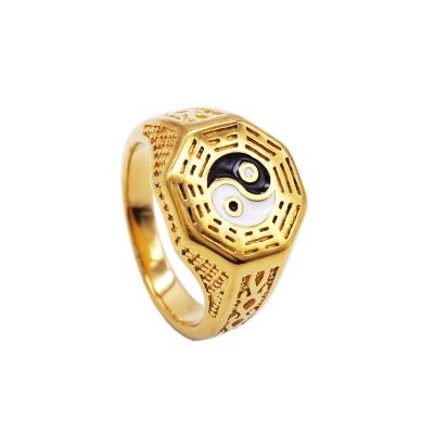 China FASHIONABLE Retro Yin Yang Gossip Male Stainless Steel Chinese Style Titanium Jewelry Hot Selling Steel Ring for sale