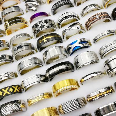 China Wholesale Super Cheap Rings Romantic Stainless Steel Ring Bracelet Mixed Batch of 100 Pieces Rings 30$ Men Women for sale