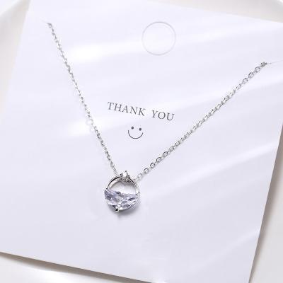 China Stainless Steel Design Fashion Women Jewelry Romantic Tasty Girls Crystal Cube Necklace For Gift Healing for sale