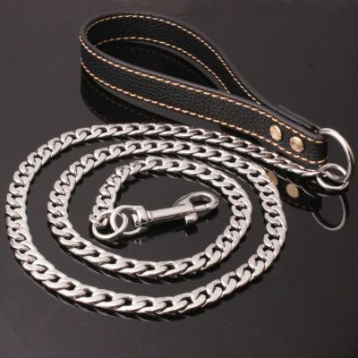 China New Arrival Stainless Steel Dog Collar Rope NK Detachable Leather Dog Leashes Training Chain Dog Chains Custom Support for sale