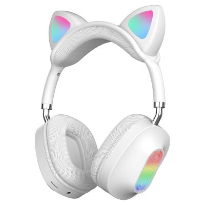 China Headband Cat Headphones Kids Led Wireless Cat Ear Gaming Headset Headphones for sale