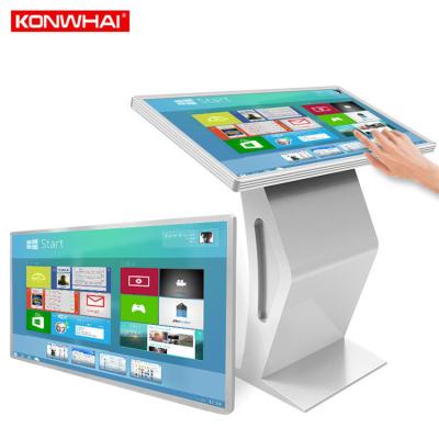 China Cashier + Metal Tempered Glass LCD Advertising Kiosk 43inch Touch Screen Display For Lobby for sale