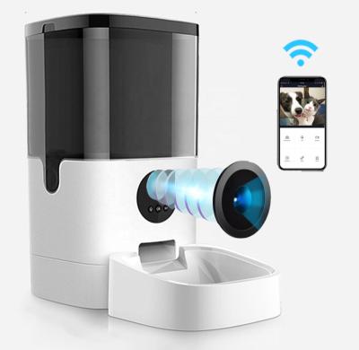 China Phone App Control Tuya Smart Wifi Automatic Advanced Automatic Reminder Timed Cat Dog Food Dispenser Automatic Pet Driver Camera for sale