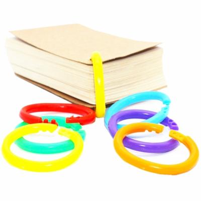 China Book Desk PU Cover Round Rings Plastic Disc Book Ring Binding Disc Binding Rings For DIY Notebooks for sale