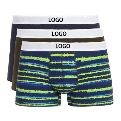 China Wholesale Antibacterial Mens Underwear Shorts Boxer Briefs Striped Print Elastic Seamless Boxers Sport Performance Boxers For Men for sale