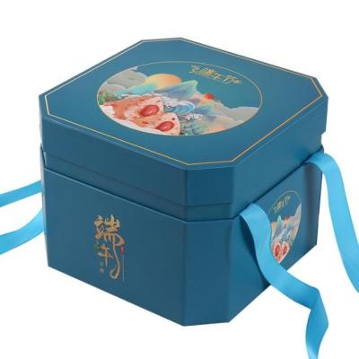 China Handmade Beautiful Reuse Cardboard Window And Base Box Lid Gifts Electronics Accessories Packaging Sky And Earth Cover Box for sale