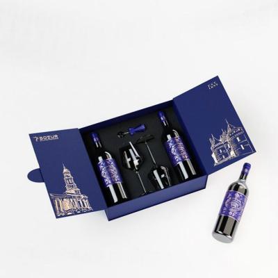 China Handmade Wholesale Custom Company Logo Luxury Magnetic Folding Gift Closing Wine Packaging Box for sale