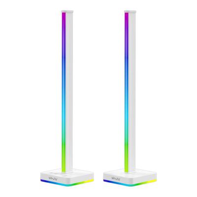 China upHere PC Gaming Earphone Stand Colorful Atmosphere Rhythm Lights USB RGB Lamp Headset Stand 1 Controller 2 Desktop Package 41X9.5x9.5CM for sale