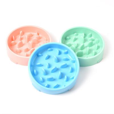 China Sustainable New Products Plastic Food Bowl Dog Clog Prevention Bowl Slow Pet Bowl for sale