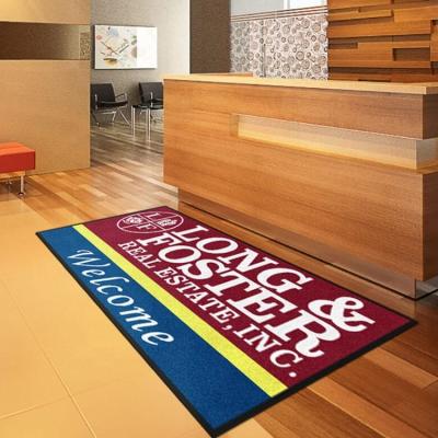 China Custom Stain Washable And Fade Resistant Durable Attractive And Functional Business Pile Door Mats Logo for sale