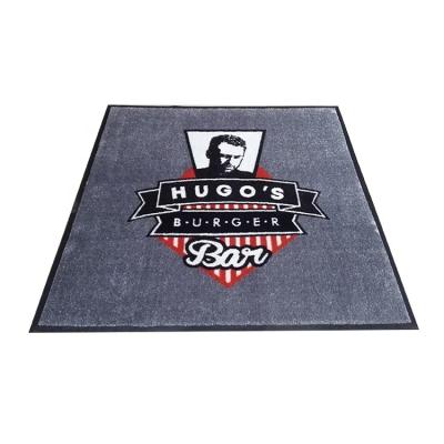 China Anti-slip Custom Printing Non Slip Outdoor Logo Floor Mat With Low Flame Retardant Rubber Price for sale