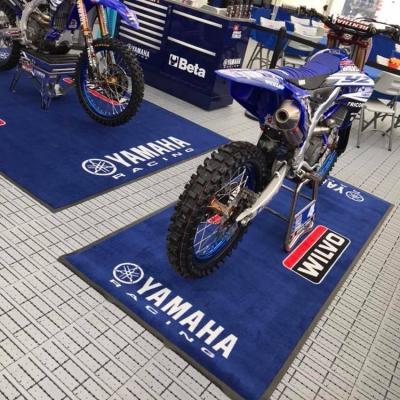 China Washable JACKSON UPPER Custom Size Motorcycle Logo Mat With Rubber Backing for sale