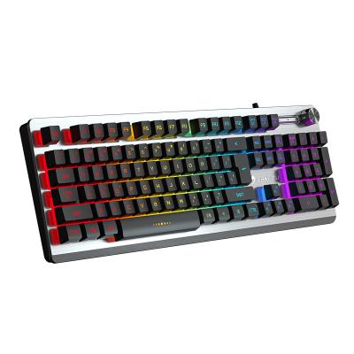 China For Teclado Aluminum Gamer Gaming OEM Game Board Klavye 104 Keys RGB Membrane Manufacturers Russian Computer Keyboard Game for sale