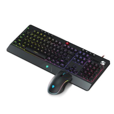 China For Ergonomic Mouse Combo Rainbow Gaming Keyboard RGB Gaming Keyboard Gaming Desktop Cable Backlit Mouse for sale