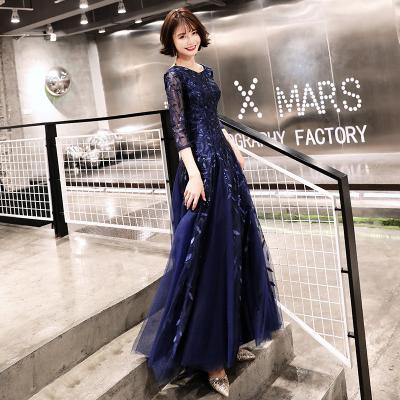 China 2020 New Host Choir Performance High End Atmospheric Female Student Clothing Antistatic Long Skirt Evening Dress Performance for sale