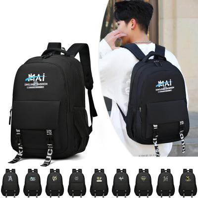 China Custom Logo Large Capacity Polyester Waterproof Student Laptop Bag Light Travel Computer Laptop Backpacks for sale