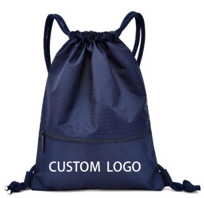 China Custom Logo Sports Waterproof/Durable Polyester Gym Drawstring Bags Waterproof Gymsack Polyester Gym Training Drawstring Bag With Logo for sale