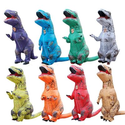 China Party Giant Walking Funny T-Rex Dinosaur Costume Inflatable White One Size Fit All Adult Jurassic Park Inflatable Dinosaur Costume for sale