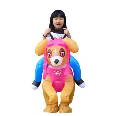 China 2021 New Arrival Kid Party Costume Inflatable Riding On The Blow Up Costume Halloween Christmas Animal Kids Class Inflatable Clothing for sale