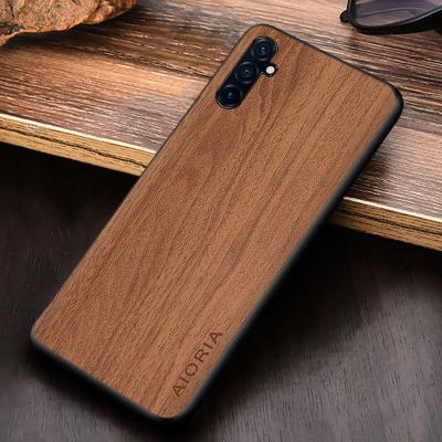 China 3in1 Material Design Wooden Phone Case (Hard PC + Soft TPU + PU Leather Wood Skin) For Samsung Galaxy A13 Case Back Cover Custom Logo Available for sale