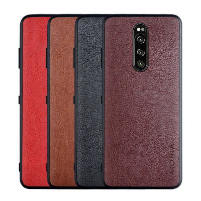 China Business PU Leather Skin With Hard PC With Soft TPU Business Style Case For Sony Xperia 1 XZ3 for sale