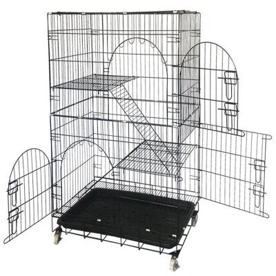 China Breathable Villa Household Three Tier Cat Cage Folding Indoor Cage for sale