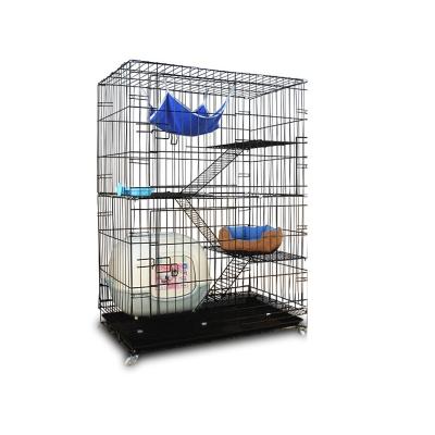 China Three Layers Breathable Cat Cage Hot Sale Cat Cage Collapsible Folding Carriers Pet Cage Vet for sale