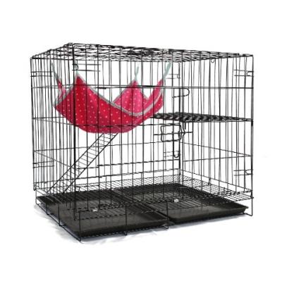 China 2 Layers Folding High Quality Breathable Cat Cage Animal House Indoor Cat Villa Cage for sale