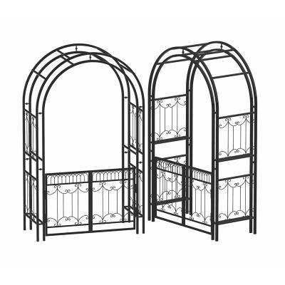 China Outdoor Garden Climbing Iron Arch Plant Stand Rattan Flower Support Arch Gate Yard Garden for sale