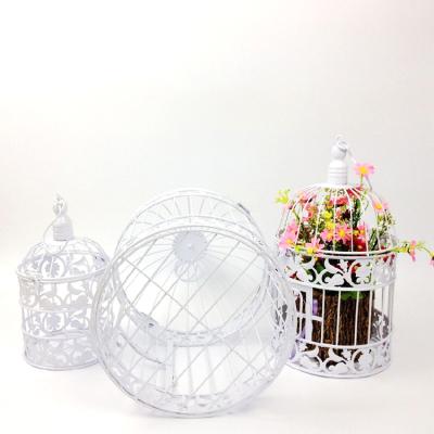 China Fashion Birdcage Hanging Photography Wrought Iron Birdcage Small Modern White Birdcage Decoration for sale