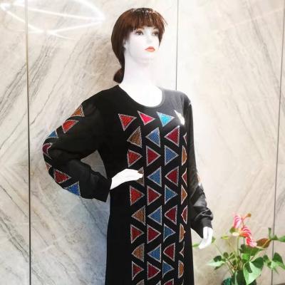 China Sustainable Fashion African Women's Clothing Inlaid With Exquisite High Quality Water Color Diamond Three-dimensional Triangular Pattern for sale