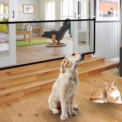 China High Quality Viable Pet Crib Door Fence Cat Dog Scratch Door Protector Pet Hosehold Fence Mesh Baby Playing Security Fence for sale