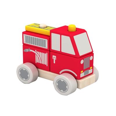 China Kids 2~6+ Playing Wooden Toy Fire Engine Car Toy for sale