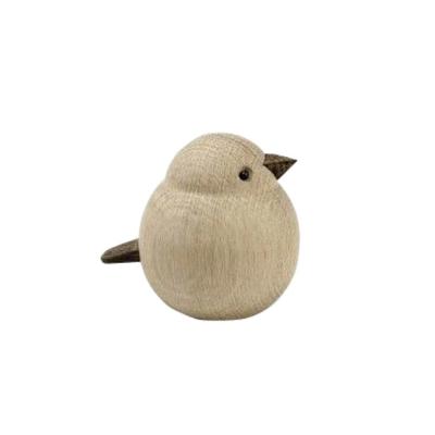 China Bird natural wood craft living room decoration craft bird Europe beech desktop ornament for sale