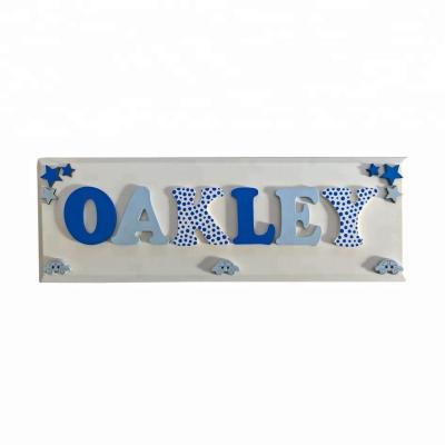 China Crafts Handmade Nursery Decorative Personalized Wooden Name Door Plaques for sale