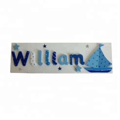 China Crafts Handmade Nursery Name Letter Door Decorative Personalized Wooden Plaques for sale