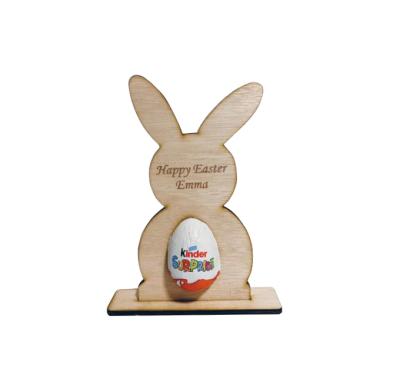 China 100% Handmade EASTER PERSONALIZED WOODEN DECOR EGGS HAPPY EASTER BUNNY EGG RACK for sale