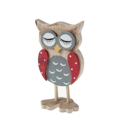 China Europe OWL STAND ORNAMENT WOODEN DECORATION for sale