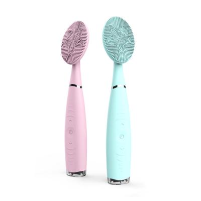 China Rechargeable Ultrasonic Deep Cleansing Face Cleaner Escova De Limpeza Facial Brush USB Cleanser Electric Silicone Facial Massager Brush for sale