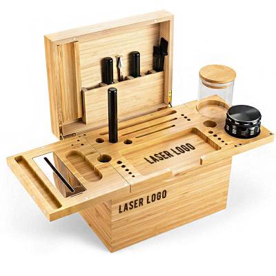 China New Herb Stash Box Storage Container Wooden Bamboo Eco-Friendly To Store All Herb Pipe Rolling Papers Grinder for sale